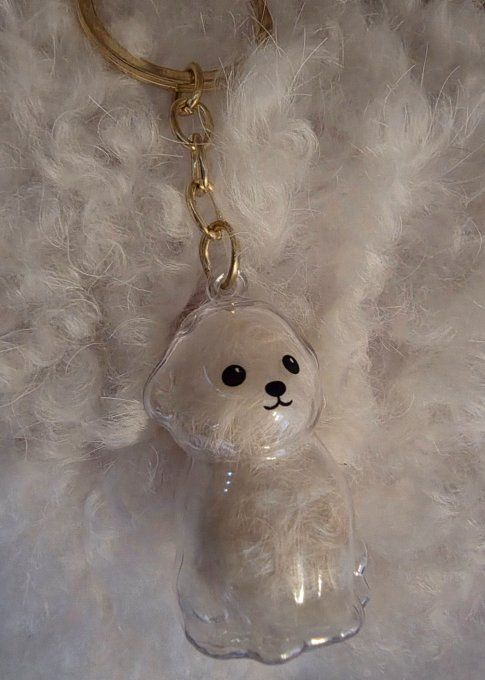Porte clef porte poil BICHON