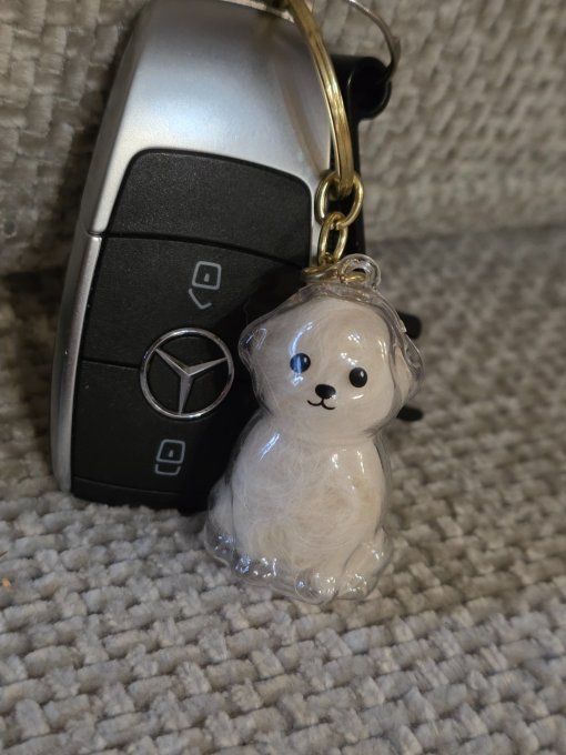 Porte clef porte poil BICHON