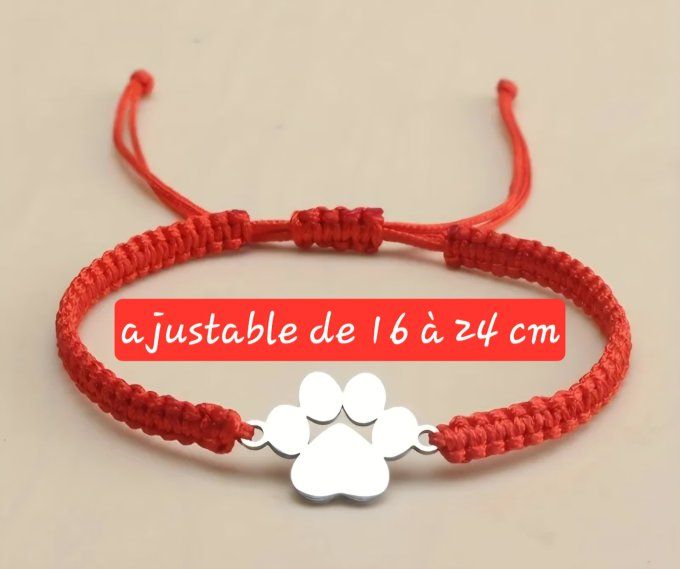 Bracelet patte à cordon ajustable