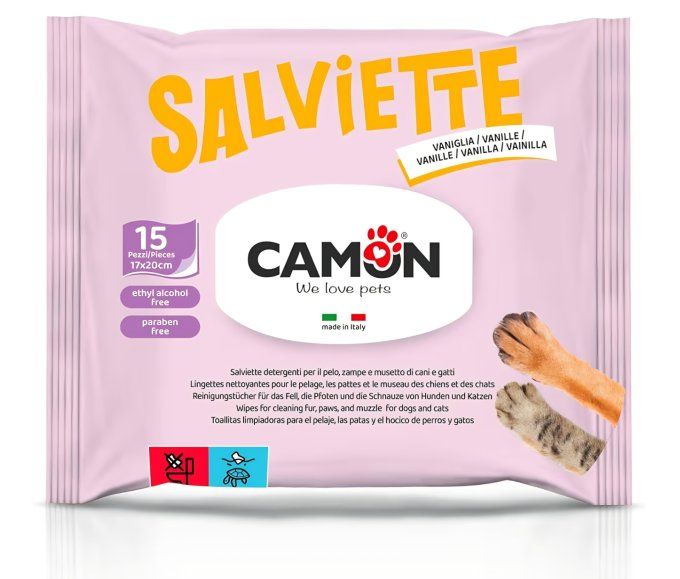 Lingettes avec Parfum Vanille 15 Unités 17×20 cm - CAMON